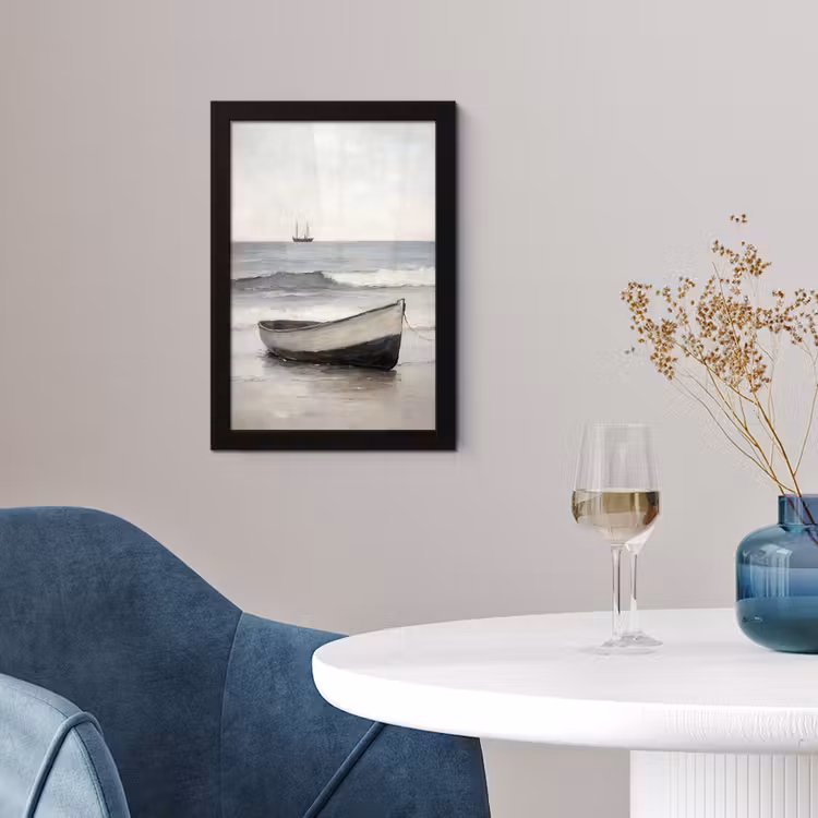 Poster met lijst - Roeiboot - Zee - Horizon — 2