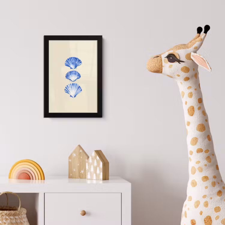 Poster met lijst - Schelpen - Blauw - Beige — 5