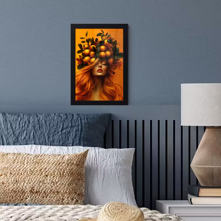 Poster met lijst - Vrouw - Citroenen - Bloesem - Geel — 4