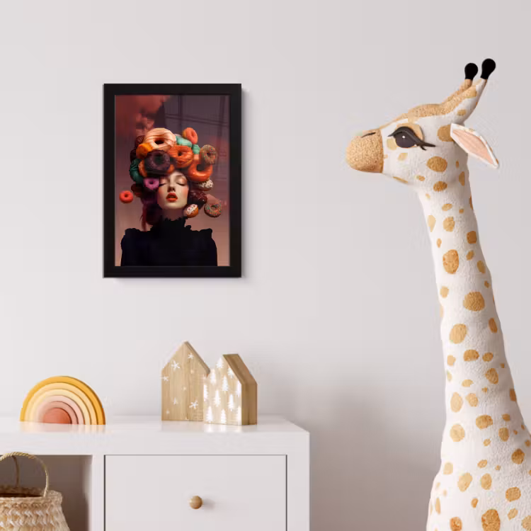 Poster met lijst - Vrouw - Donuts - Kleurrijk — 5