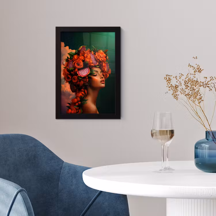 Poster met lijst - Vrouw - Drankenfruit - Rozen — 2