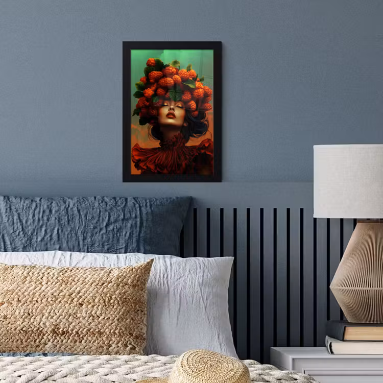 Poster met lijst - Vrouw - Frambozen - Bladeren — 4