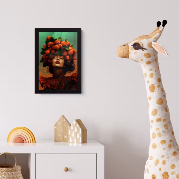 Poster met lijst - Vrouw - Frambozen - Bladeren — 5