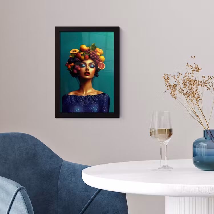 Poster met lijst - Vrouw - Hoodtooi - Tropisch - Fruit - Druiven — 2