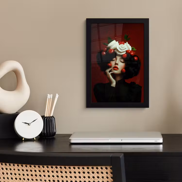 Poster met lijst - Vrouw - Kersen - Slagroom — 3