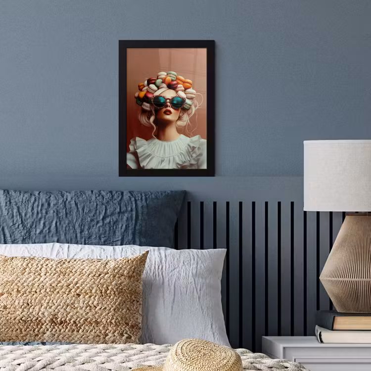 Poster met lijst - Vrouw - Macarons - Bril — 4
