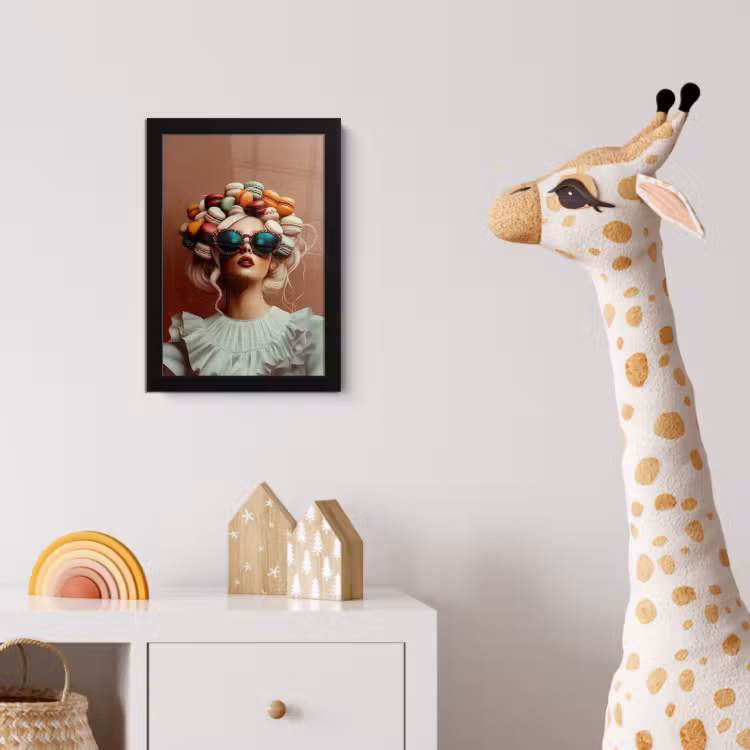 Poster met lijst - Vrouw - Macarons - Bril — 5