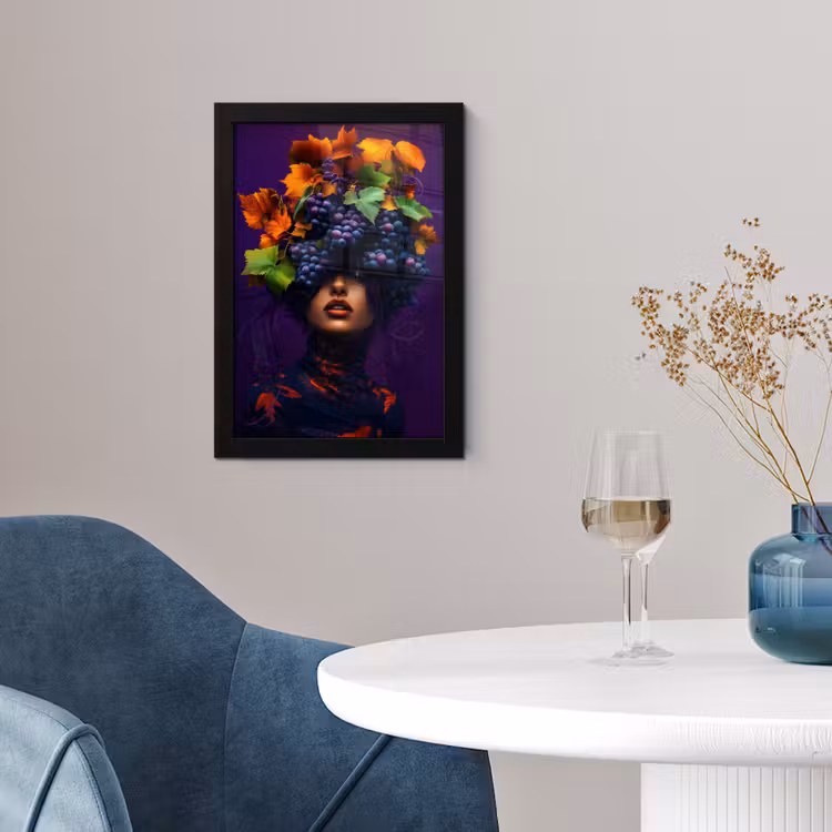 Poster met lijst - Vrouw - Paars - Druiven — 2