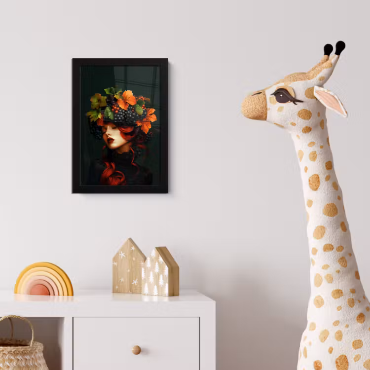 Poster met lijst - Vrouw - Rood - Groen - Druiven — 5