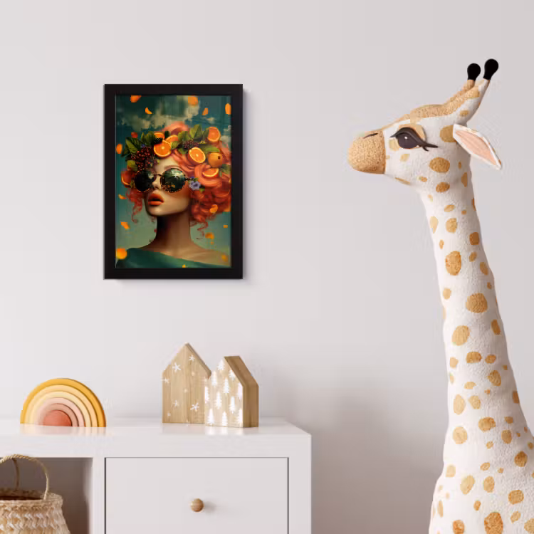 Poster met lijst - Vrouw - Sinaasappel - Bessen - Oranje — 5