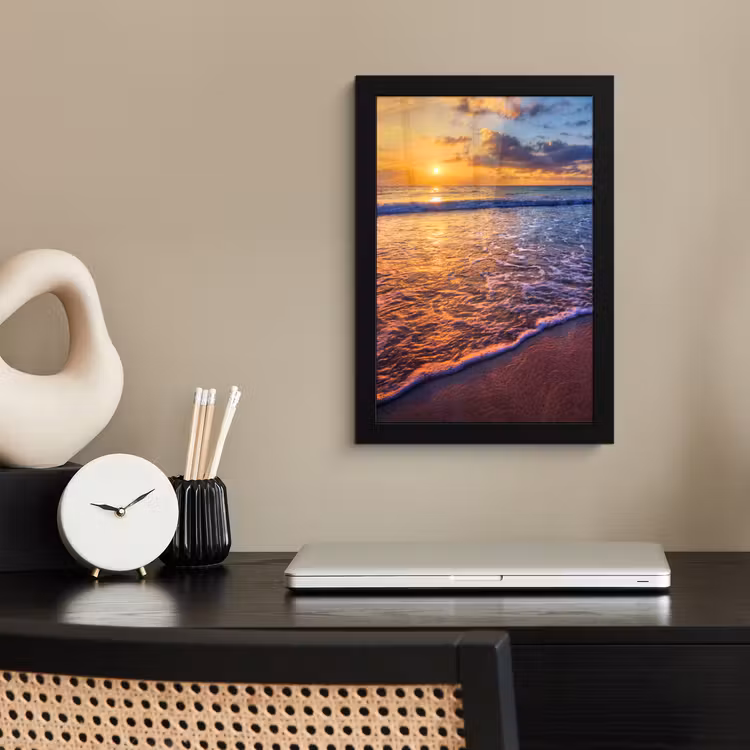 Poster met lijst - Zee - Strand - Zonsondergang - Wolken - Horizon — 3