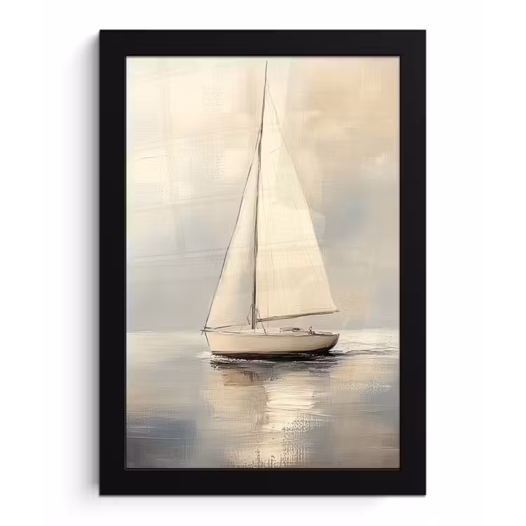 Poster met lijst - Zeilschip - Zee - Bewolkt — 1