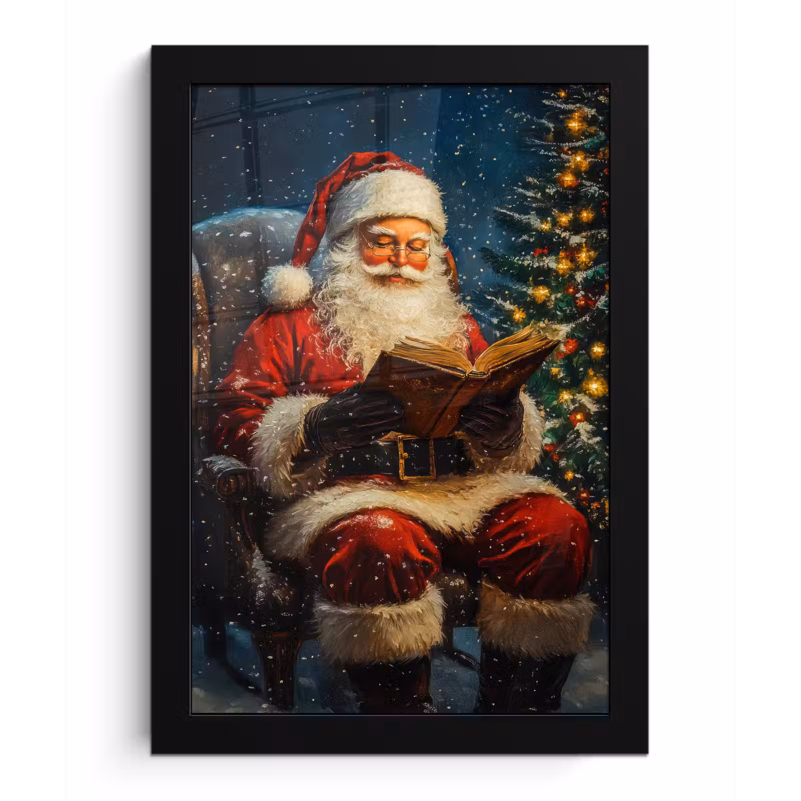 Poster met lijst - Kerstman - Kerst - Winter - Kerstboom — 1