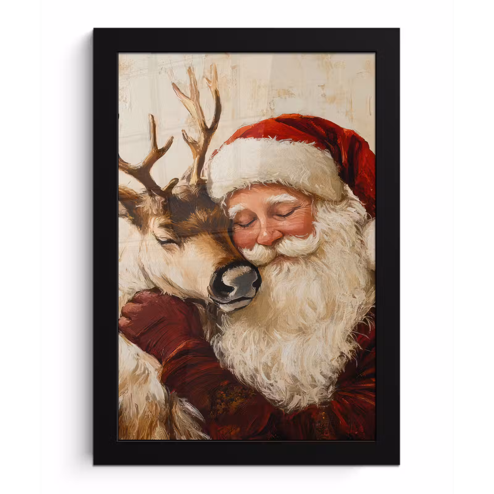 Poster met lijst - Kerstman - Rendier - Kerst - Christmas — 1