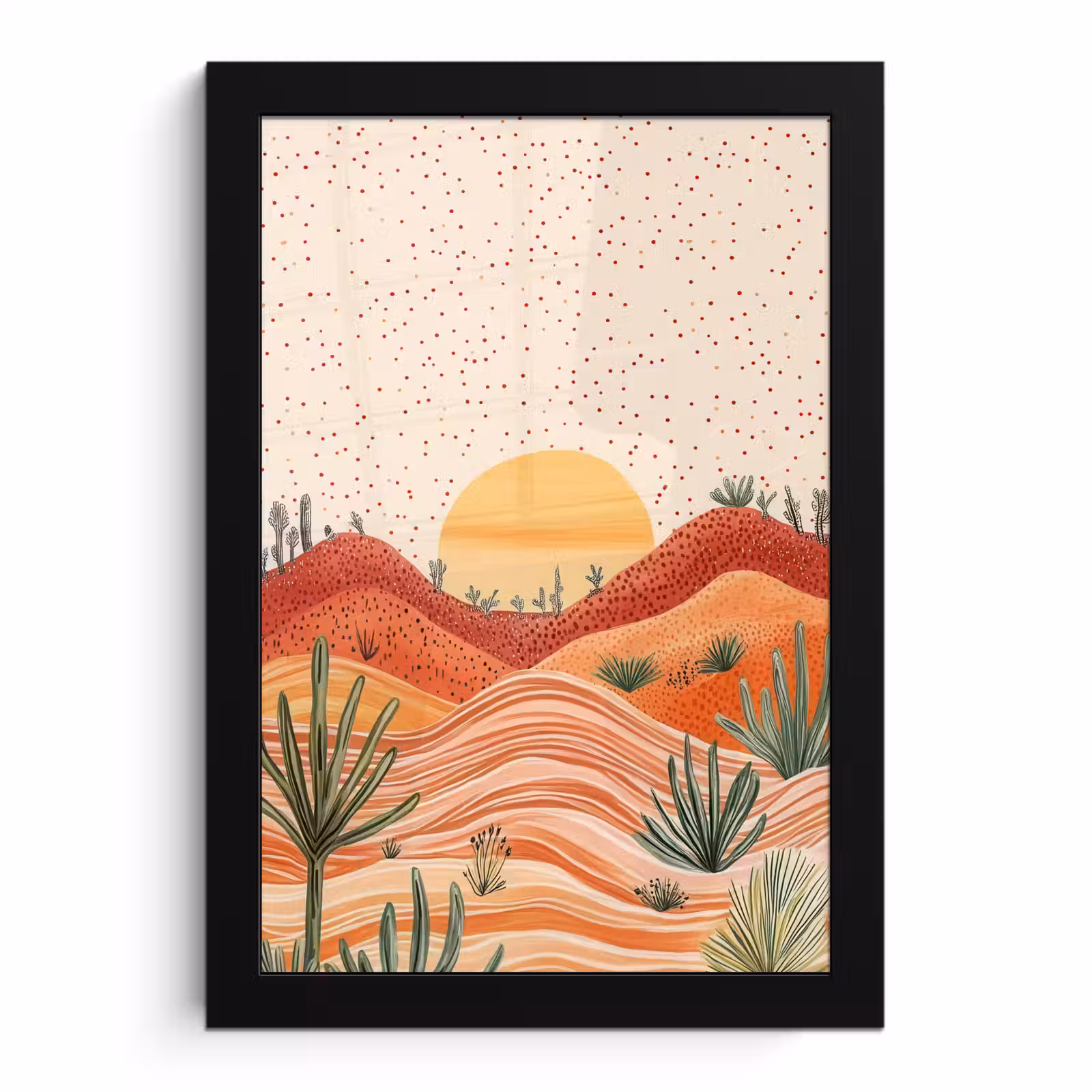 Poster met lijst - Landschap - Heuvels - Zonsondergang — 1