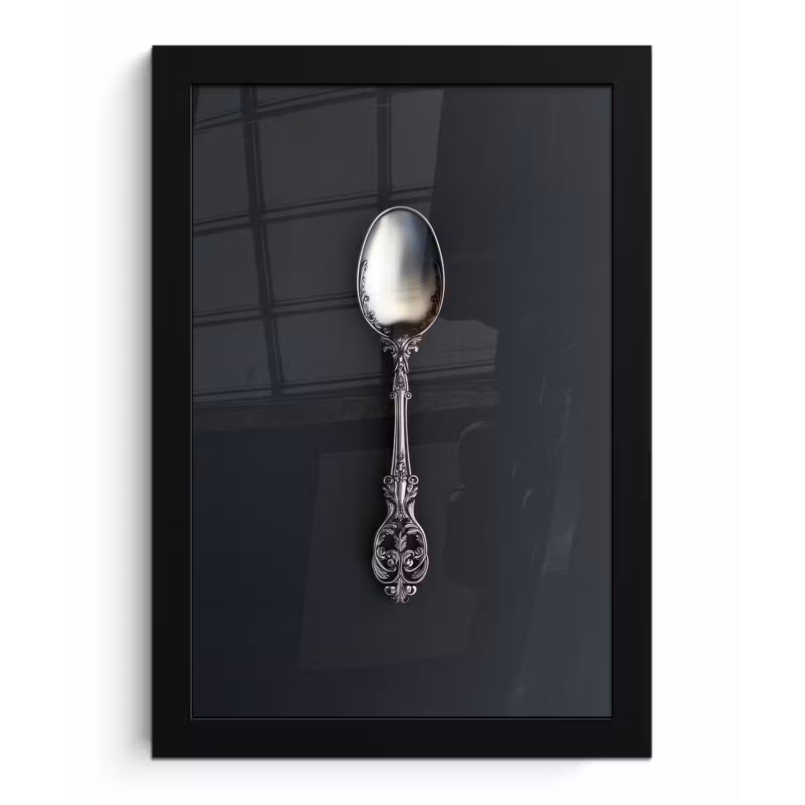Poster met lijst - Lepel - Zilver - Metaal — 1
