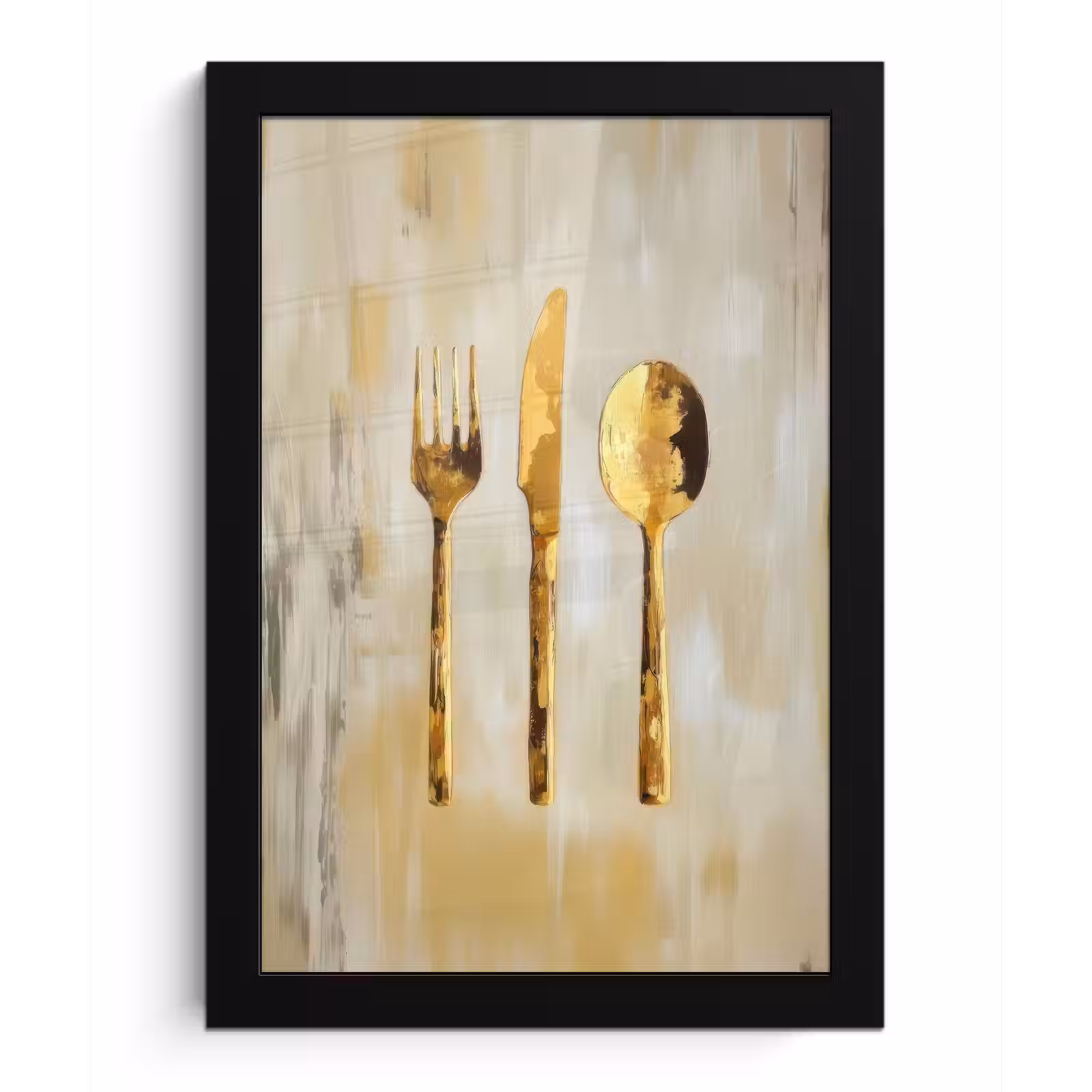 Poster met lijst - Verf - Goud - Bestek — 1