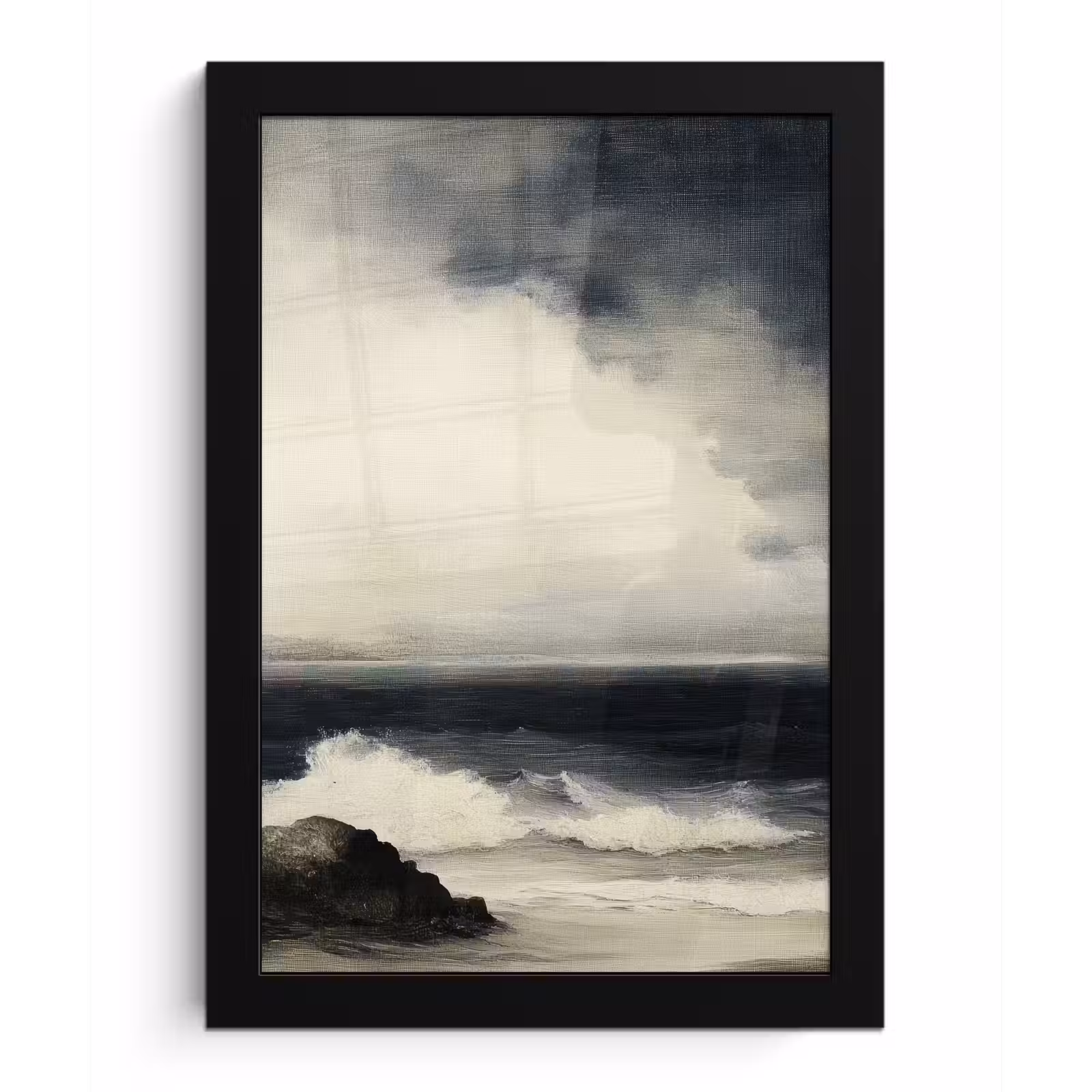 Poster met lijst - Zee - Rotsen - Storm — 1