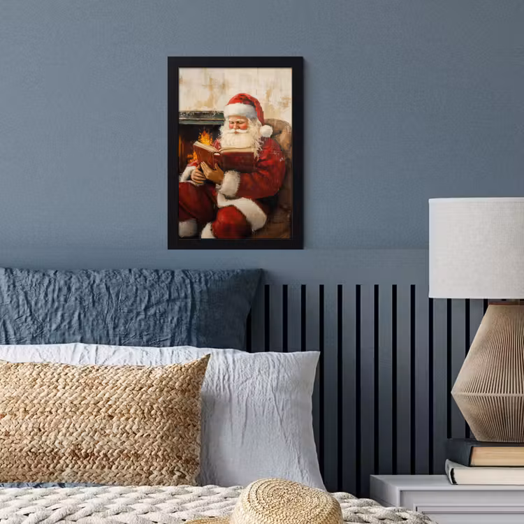 Poster met lijst - Kerst - Kerstman - Winter - Open Haard — 4