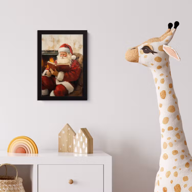 Poster met lijst - Kerst - Kerstman - Winter - Open Haard — 5