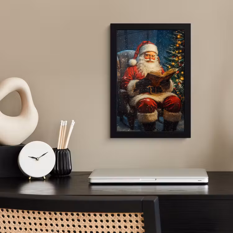 Poster met lijst - Kerstman - Kerst - Winter - Kerstboom — 3