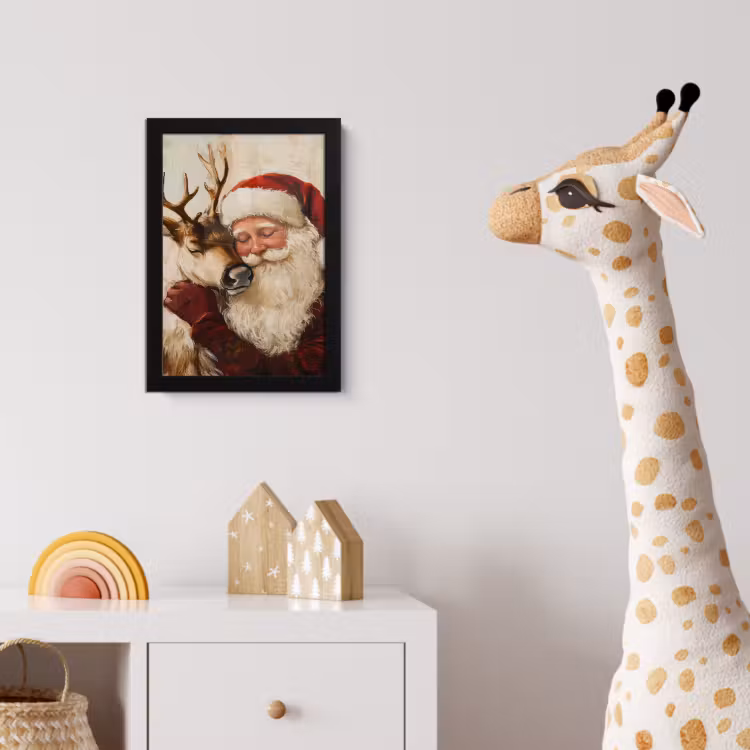 Poster met lijst - Kerstman - Rendier - Kerst - Christmas — 5