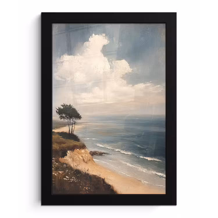 Poster met lijst - Klif - Zee - Boom — 1