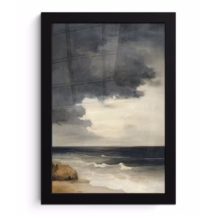 Poster met lijst - Kust - Golven - Rots - Storm — 1