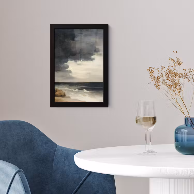 Poster met lijst - Kust - Golven - Rots - Storm — 2