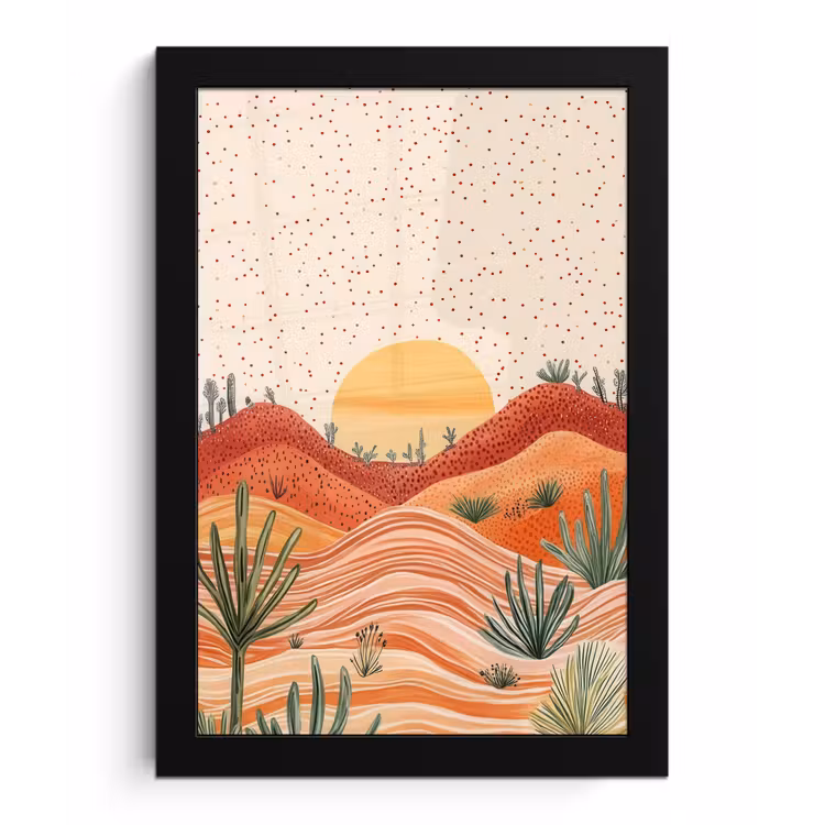 Poster met lijst - Landschap - Heuvels - Zonsondergang — 1
