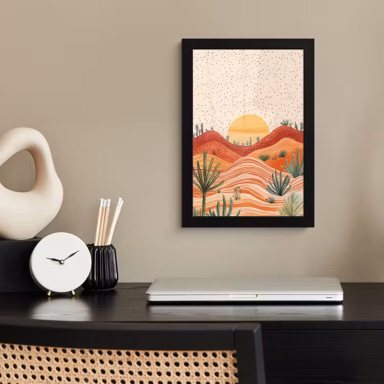 Poster met lijst - Landschap - Heuvels - Zonsondergang — 3