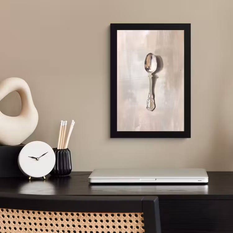 Poster met lijst - Lepel - Verf - Zilver — 3