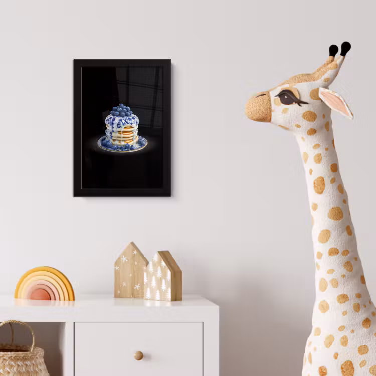 Poster met lijst - Pannenkoeken - Blauwe Bessen - Bord — 5