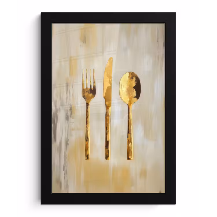 Poster met lijst - Verf - Goud - Bestek — 1