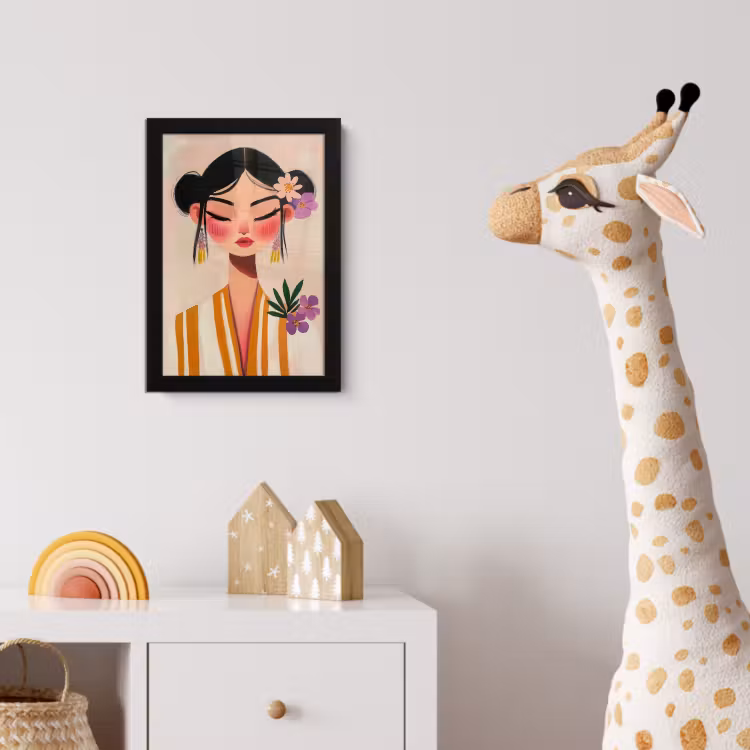 Poster met lijst - Vrouw - Bloemen - Pastel — 5