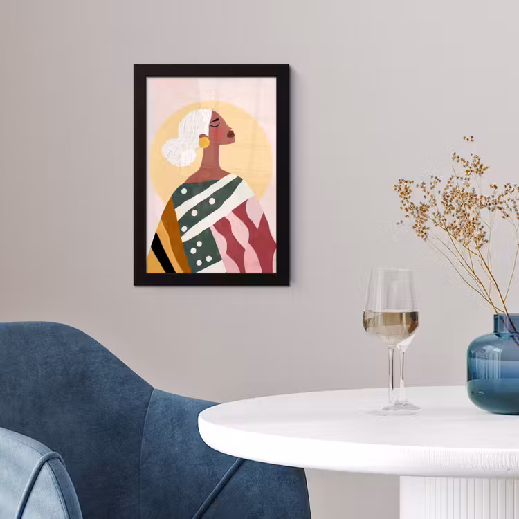 Poster met lijst - Vrouw - Zon - Kleurrijk — 2