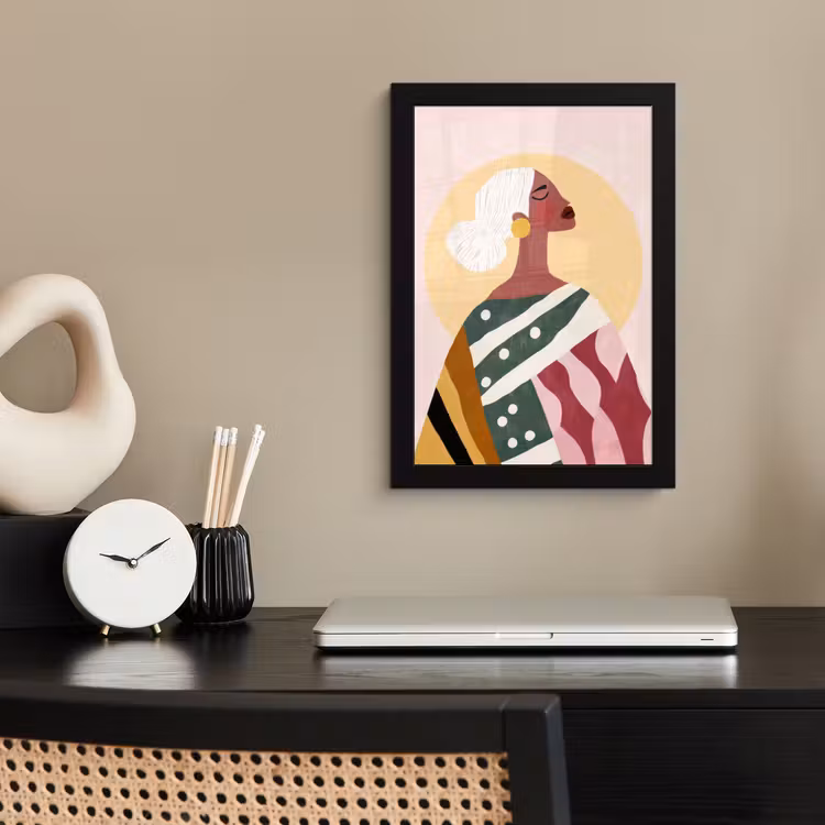 Poster met lijst - Vrouw - Zon - Kleurrijk — 3