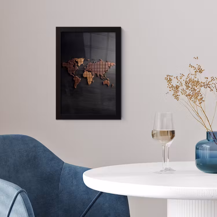 Poster met lijst - Wereldkaart - chocola - Smakelijke uitstraling — 2