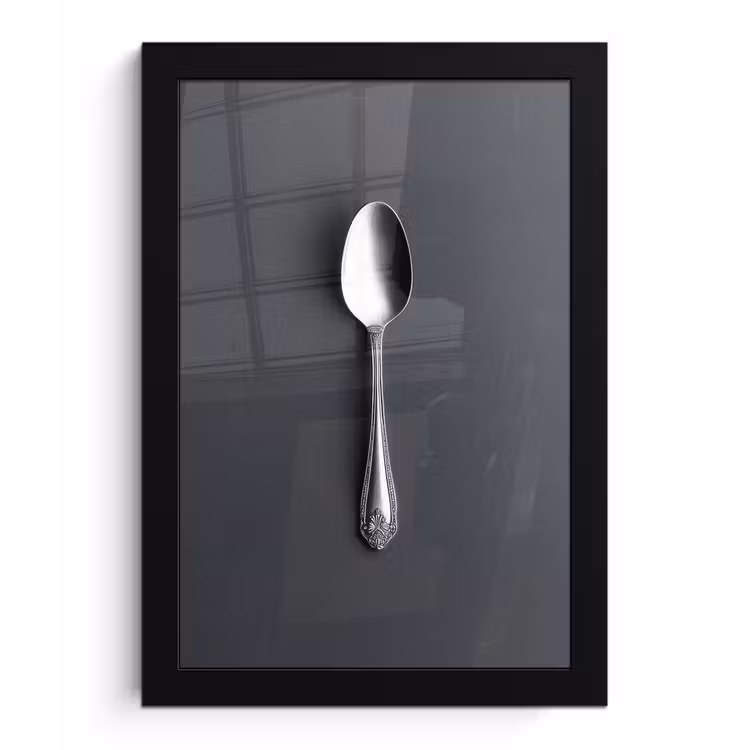 Poster met lijst - Zilver - Metaal - Lepel — 1