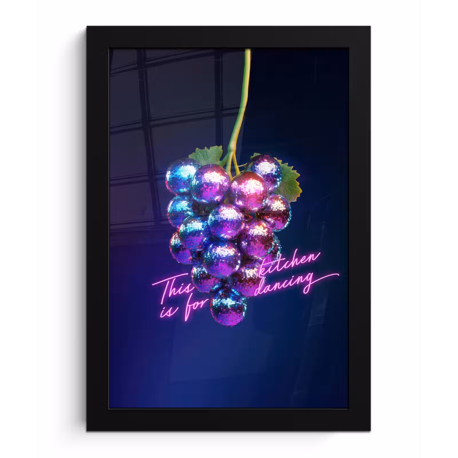 Poster met lijst - Quote - Neon - Disco - Druiven — 1