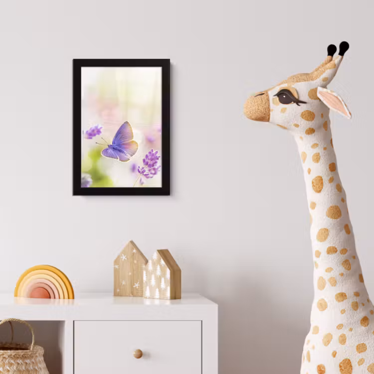 Poster met lijst - Lavendel - Vlinder - Bloemen — 5