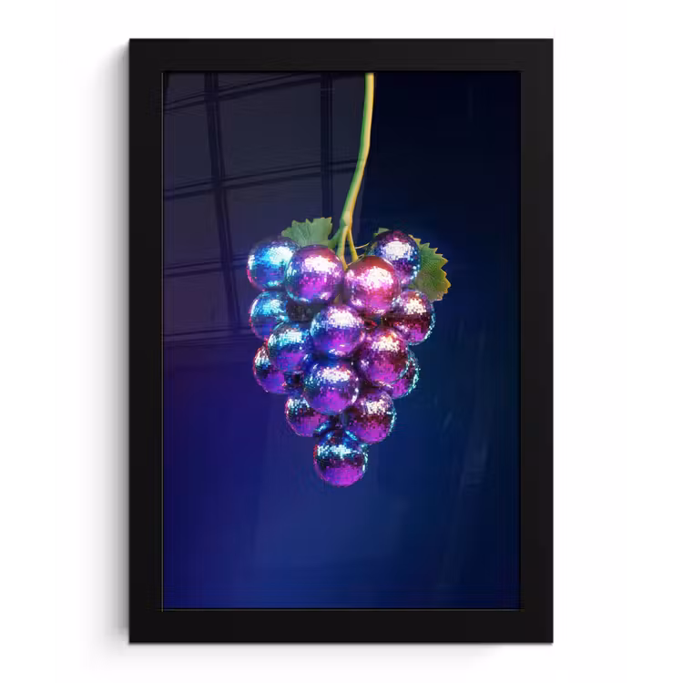 Poster met lijst - Paars - Disco - Feest - Druif — 1