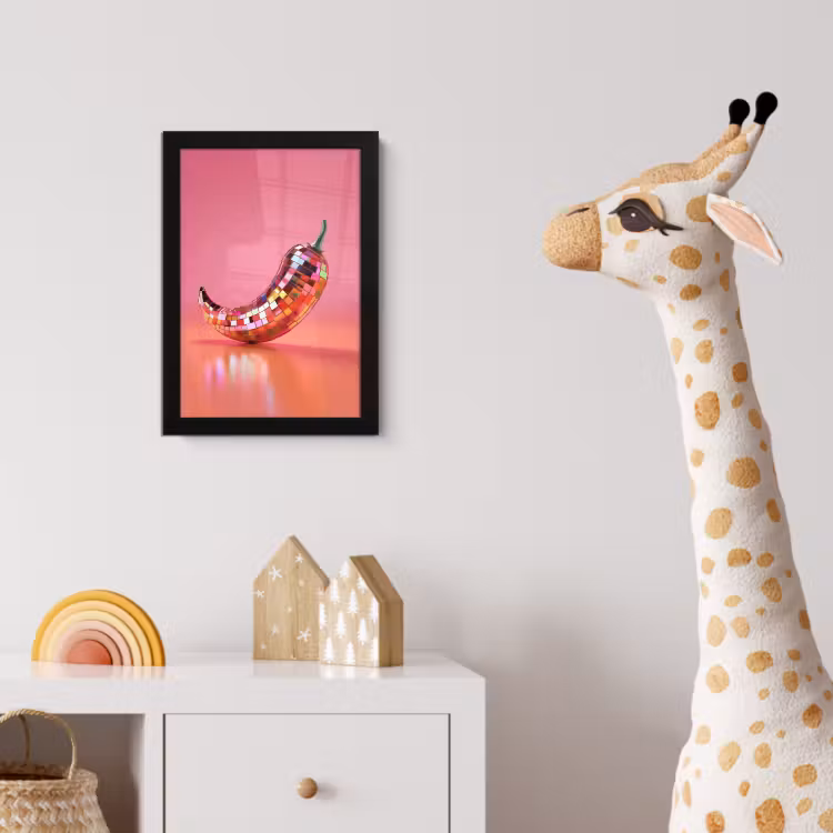 Poster met lijst - Peper - Disco - Rood - Glitter — 5