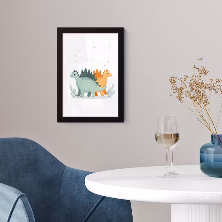 Poster met lijst - Planten - Sterren - Dinosaurussen - Oranje — 2