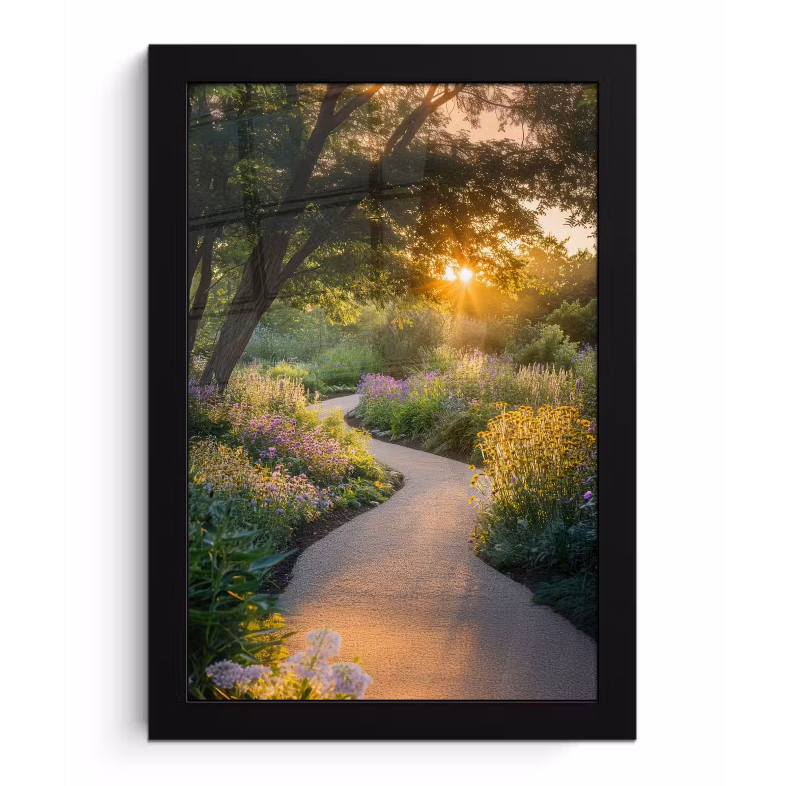 Poster met lijst - Pad - Bloemen - Park — 1