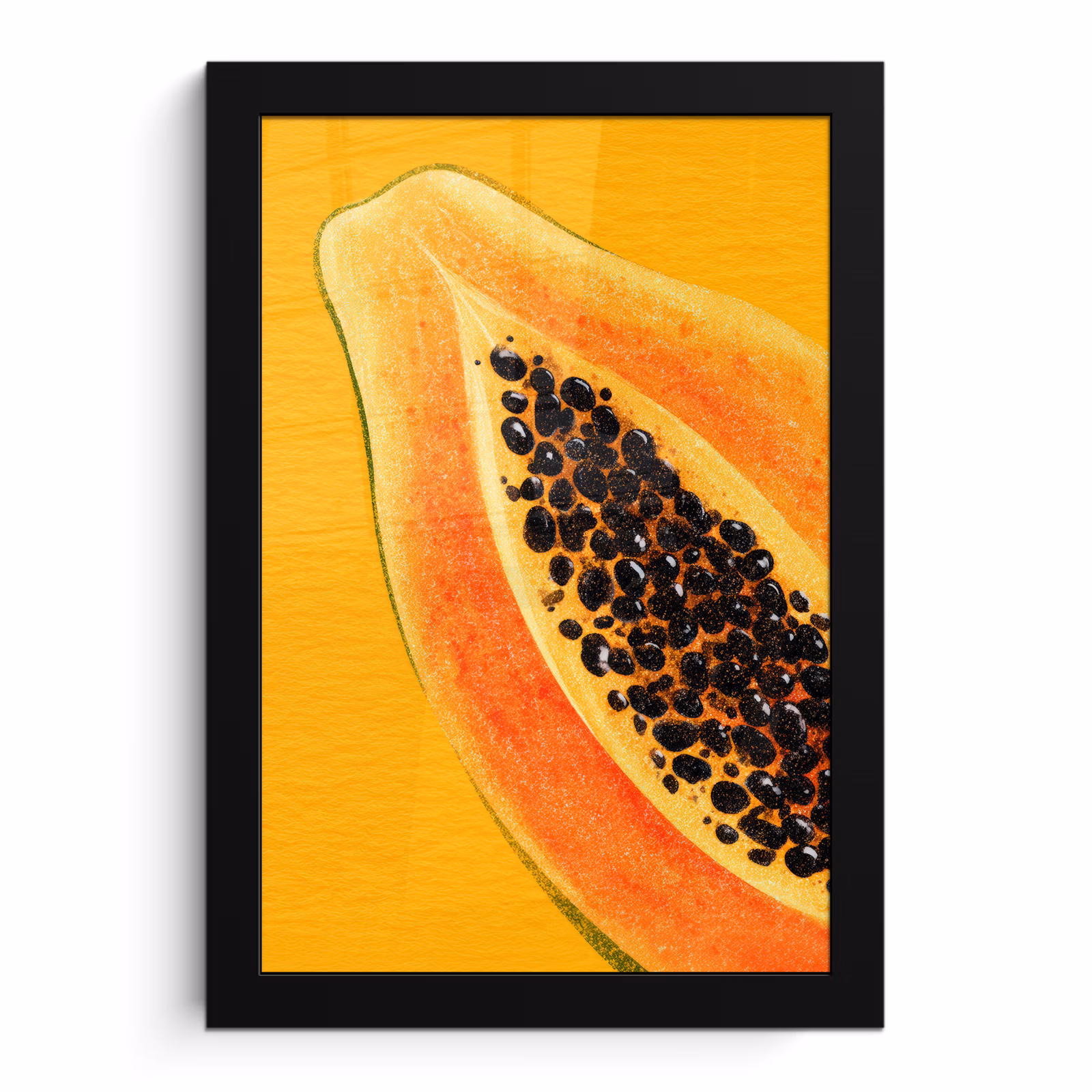 Poster met lijst - Papaja - Oranje - Topisch — 1