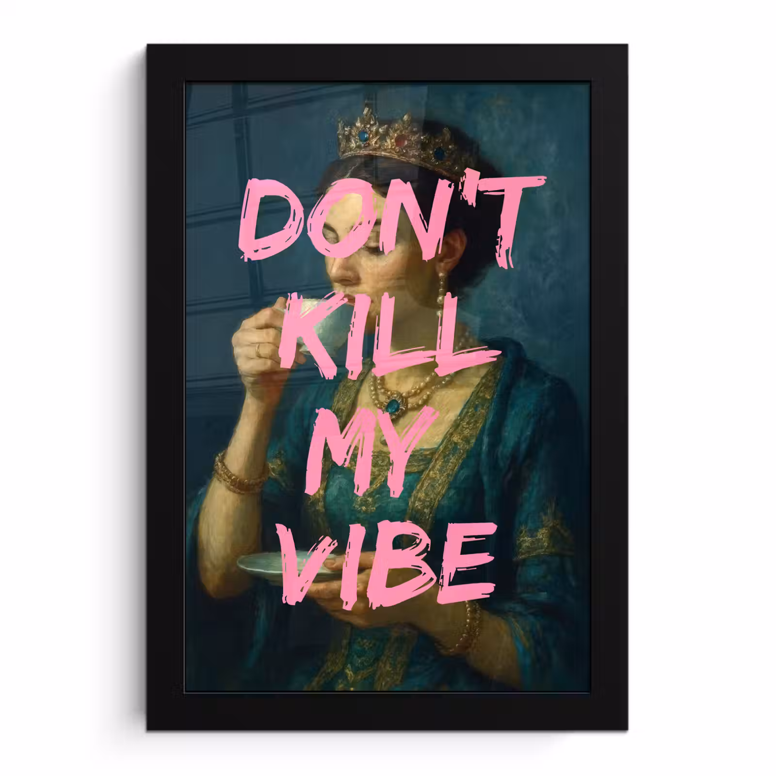 Poster met lijst - Vrouw - Portret - Kroon — 1