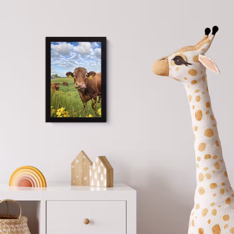 Poster met lijst - Koe - Weide - Bloemen — 5