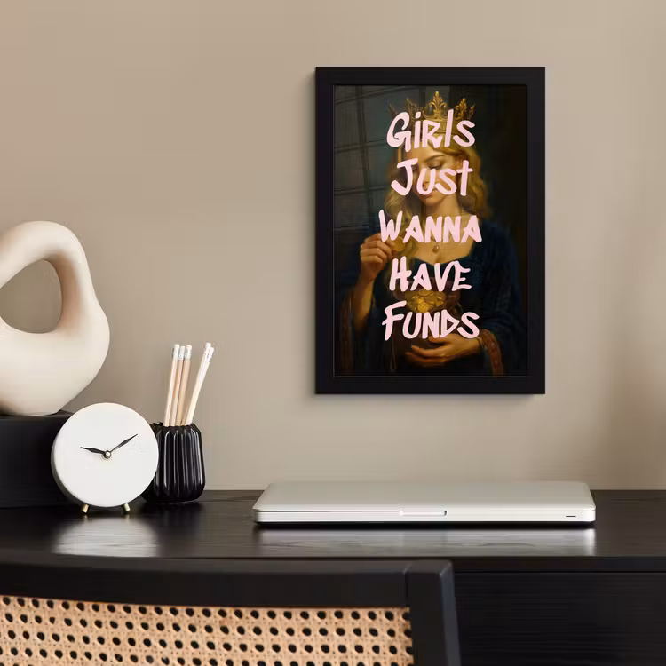 Poster met lijst - Kroon - Vrouw - Jurk - Opvallend — 3