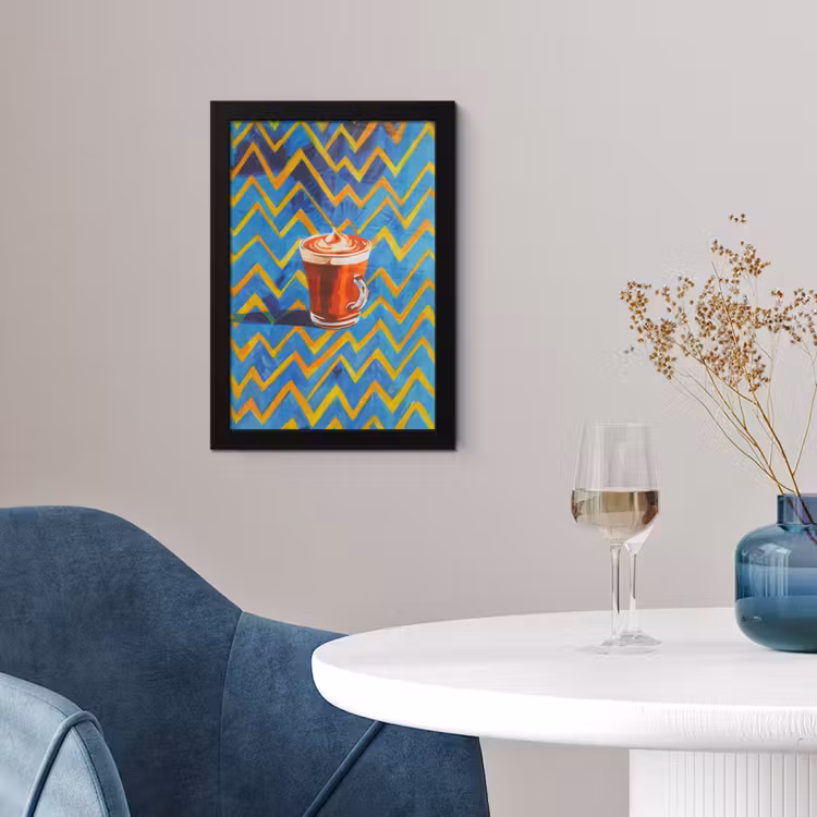 Poster met lijst - Mok - Koffie - Zigzag - Slagroom — 2